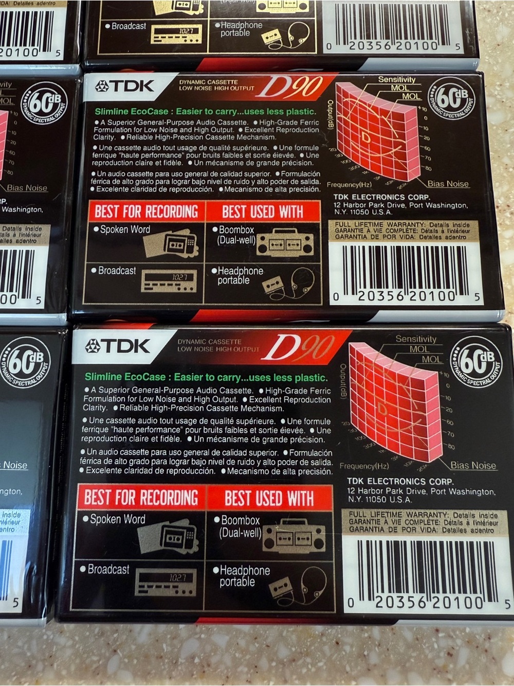 TDK D90 High Output Cassette Tapes Lot of 8 Red & Black - Picture 6 of 9